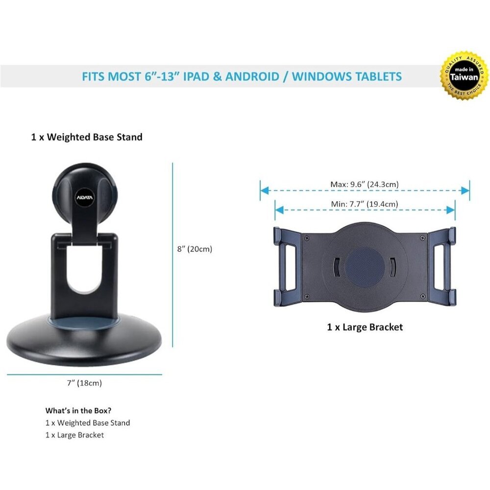Universal Tablet / iPad Holder Adjustable 360° Swivel Desk Stand - Picture 4 of 7
